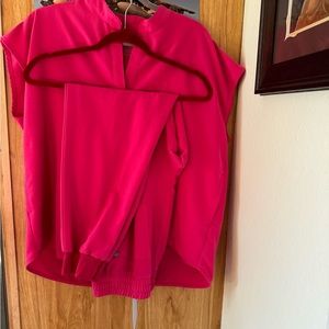 Size large shocking pink with large high waisted joggers